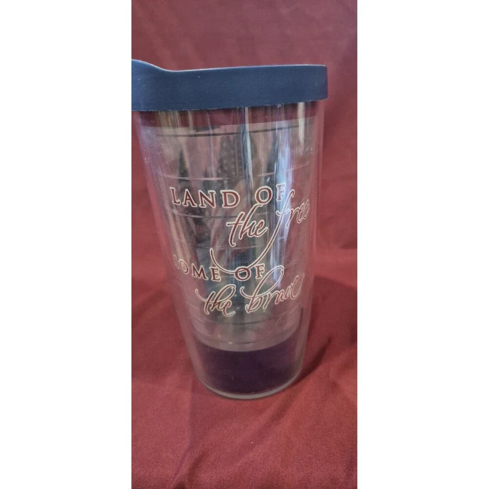 Tervis Tumbler 16 oz American Flag Patriotic Insulated Travel Mug Blue Lid USA